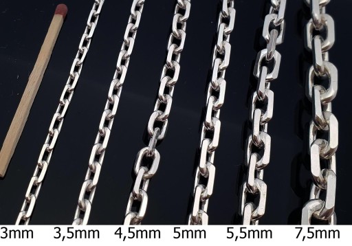 Srebrny Łańcuszek Męski 60 cm Ankier 3mm