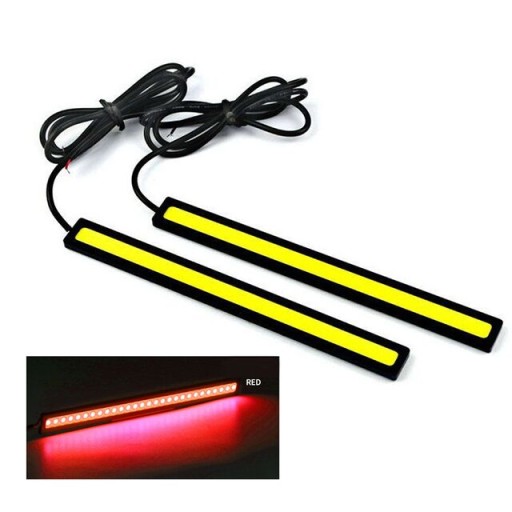 Czerwony Taśma LED DRL 12 V COB Światła do jazdy d