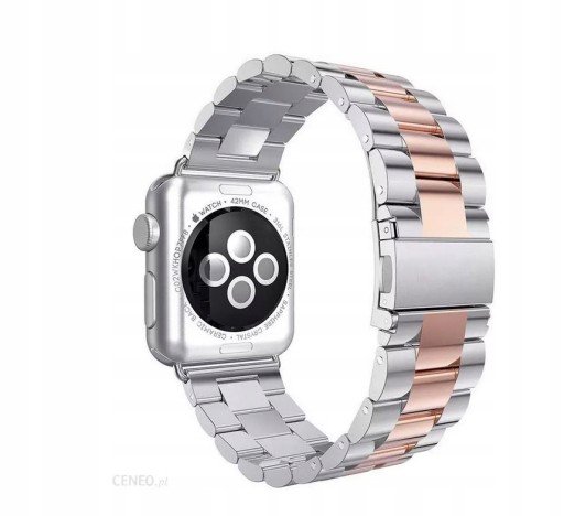 БРАСЛЕТ ДЛЯ ЧАСОВ EXOGUARD STEEL APPLE 38 РЕМЕШОК СЕРЕБРЯНЫЙ РОЗОВЫЙ МЕТАЛЛ