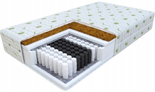 Матрас 220x200 ALOES COCONUT с чехлом 22 см H3 H4 Кокос Алоэ