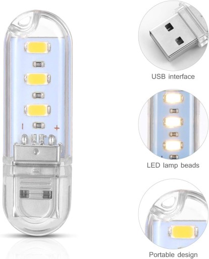 Светодиодная лампа USB шт. 2 флешки компьютер ноутбук powerbank LEDMOMO