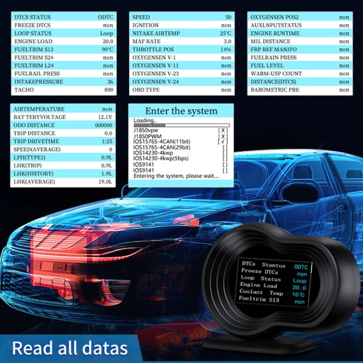 F9 АВТОМОБИЛЬ ДИСПЛЕЙ ТУРБО МАСЛО ОШИБКИ OBD-2
