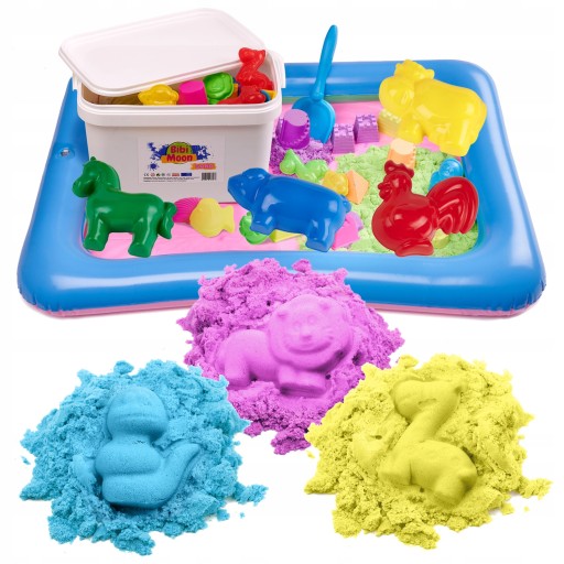 BibiMoon Kinetic Sand 3кг НАБОР ПЕСОЧНЫХ ФОРМ