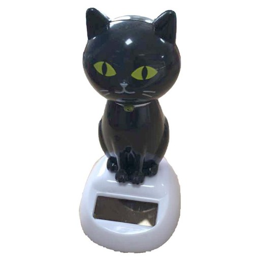 Солнечная КОТА двигается ГОЛОВА хвост ФИГУРА черная КОТА