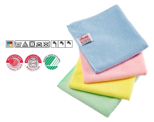 Салфетка Vileda Professional MicroTuff, выдерживает до 700 стирок.