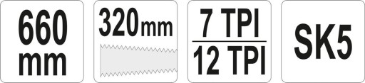 PIŁA JAPOŃSKA DWUSTRONNA RYOBA 7/12 TPI 660mm YATO