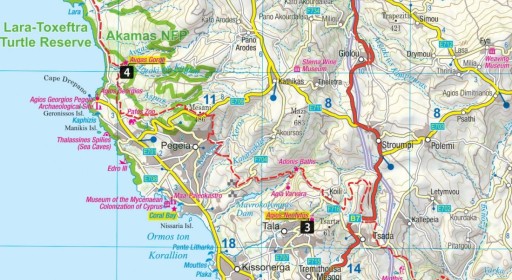 ЛАМИНИРОВАННАЯ ТУРИСТИЧЕСКАЯ КАРТА КИПРА + МИНИ-ПУТЕВОДИТЕЛЬ EXPRESSMAP