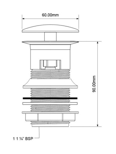 Korek okrągły McAlpine DW60CB srebrny