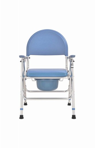 KRZESŁO TOALETOWE TAPICEROWANE SKŁADANE TOALETA WC SOLIDNE MOCNE FOTEL ALUM
