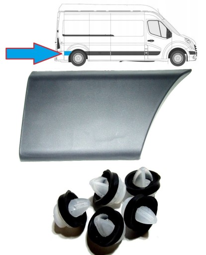 LISTWA TYŁ BOCZNA BŁOTNIKA PRAWA RENAULT MASTER OPEL MOVANO NISSAN NV400 L2