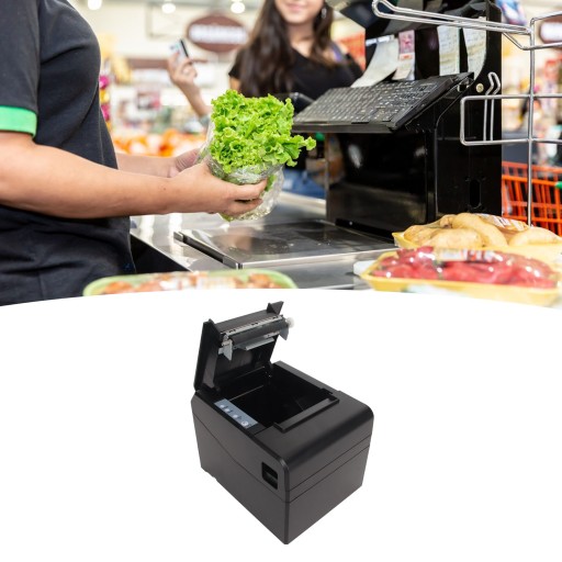 Термопринтер 80 мм, 220–300 мм/с, интерфейс USB LAN, команда esc pos, therm