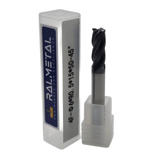 Frez promieniowy VHM Fi6 x R0.5 x 50 mm - 45 HRC !