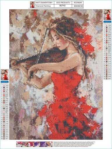 HAFT DIAMENTOWY Kobieta DIAMOND PAINTING Obraz 5D Wyklejanka Diamentowa
