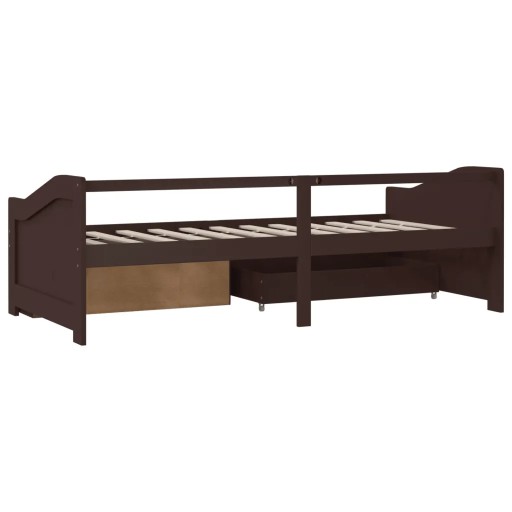 3-osobowa sofa/łóżko z szufladami, ciemnobrązo