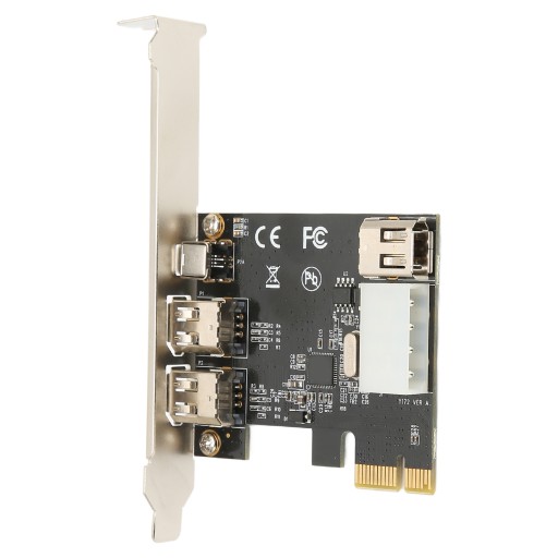Карта PCIE 1X с 4 портами PCIE Firewire 1394A