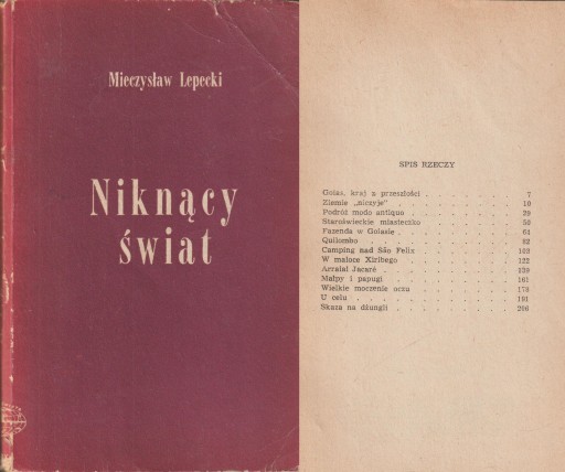 NIKNĄCY ŚWIAT Mieczysław Lepecki