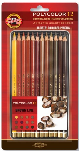 Мелки POLYCOLOR Koh-I-Noor оттенки коричневого 12к