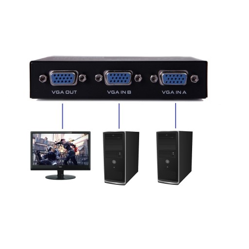 Переключатель VGA 2 монитора x 1 FullHD