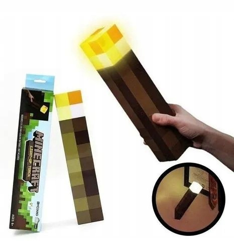 LAMPKA MINECRAFT POCHODNIA NA STOLIK ŚCIANĘ RĘCZNA