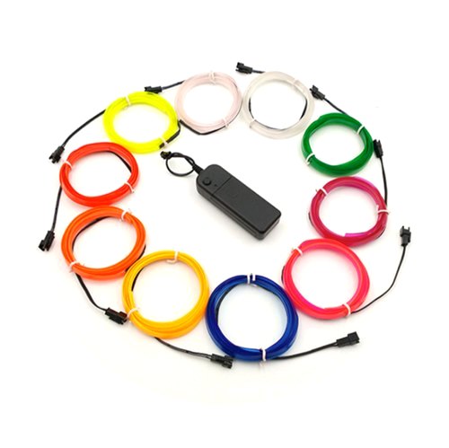 2M ŚWIATŁOWÓD EL WIRE LED TAŚMA PASEK BATERIE AA