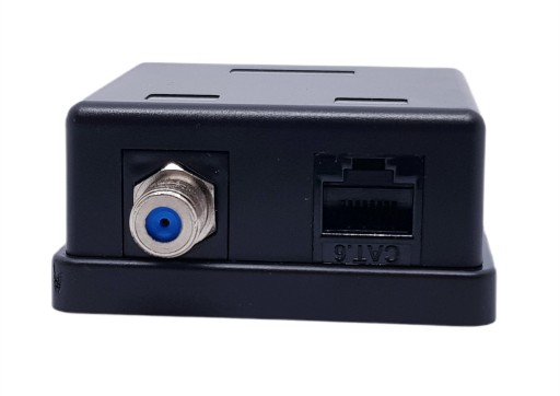 Gniazdo podwójne czarne KAT.6 UTP RJ45 - ANTENOWE SAT F HQ Premium