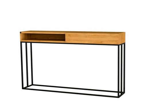 KONSOLA 100 CM RUSTYKALNA DREWNO LITE DĄB SKD-93
