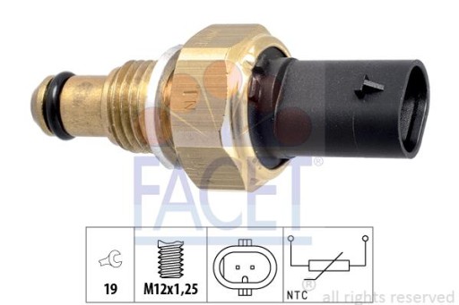 FACET 7.3338 Датчик, температура топлива