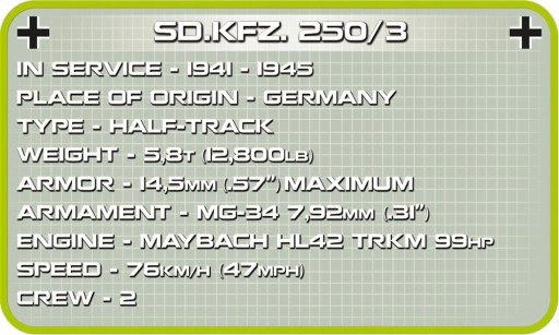 COBI 2526 БЛОКИ НЕМЕЦКОГО ТРАНСПОРТЕРА SD.KFZ GRYF