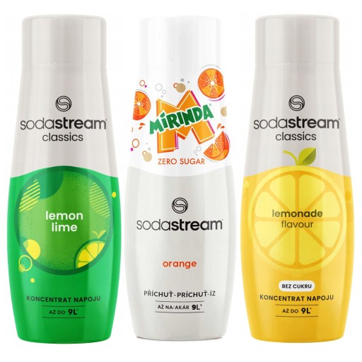 SODA STREAM CYTRYNA LIMONKA + MIRINDA ZERO + LEMONIADA Syrop do Saturatora