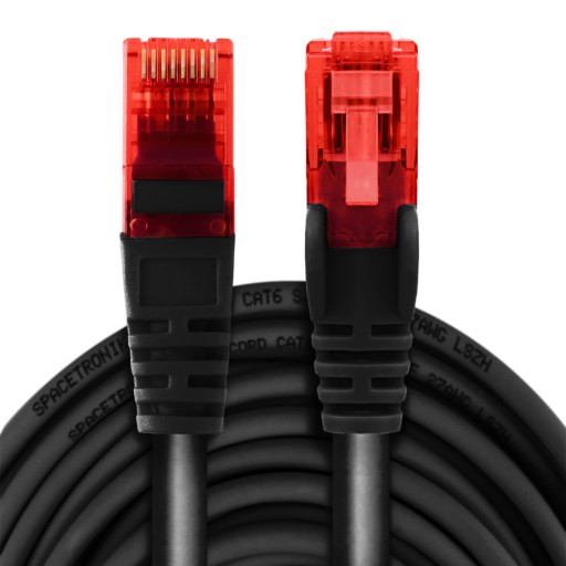 Кабель RJ45 CAT 6 U/UTP AWG24, черный, 1 м