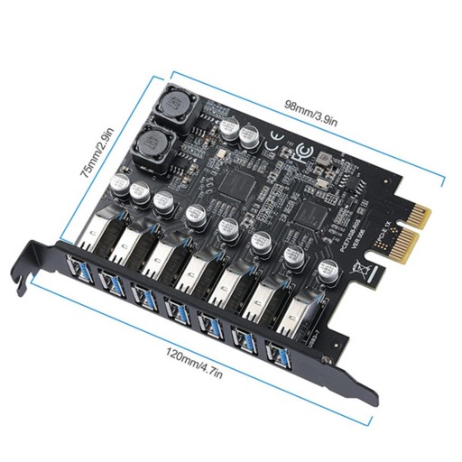 7 19-контактных портов PCIe USB3.2 Gen1