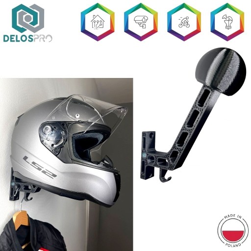 DELOSPRO МНОГОФУНКЦИОНАЛЬНЫЙ МОТОЦИКЛОВЫЙ КРЮК шлем+куртка+перчатки черный прочный