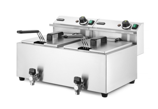 Фритюрница с краном 2 × 8 л HENDI 16л 230В/3500Вт