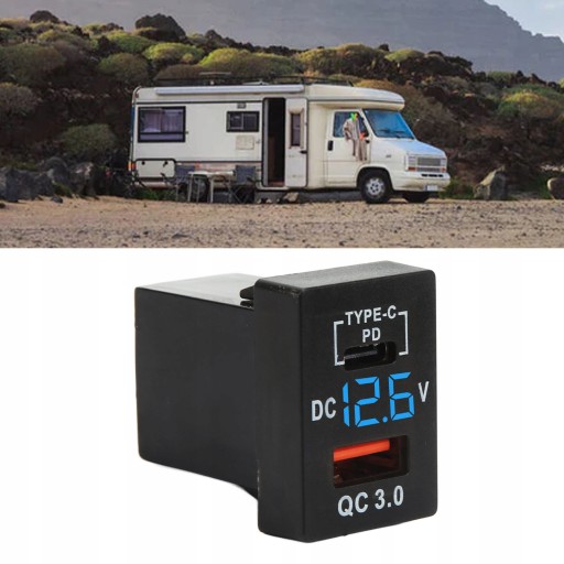 АВТОМОБИЛЬНОЕ ЗАРЯДНОЕ УСТРОЙСТВО QC3.0+PD USB 12-24В С РАЗЪЕМОМ ДЛЯ ЗАРЯДКИ ВОЛЬТМЕТРА