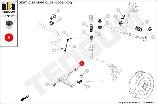 AUDI SEAT SKODA VW ПЕРЕДНИЙ ПОВОРОТНЫЙ РЫЧАГ ЗАДНЯЯ ВСТАВКА ЛЕВАЯ ПРАВАЯ