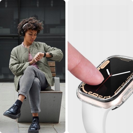 Etui do Apple Watch 9 / 8 / 7 45mm, Spigen Ultra Hybrid, przezroczysty case