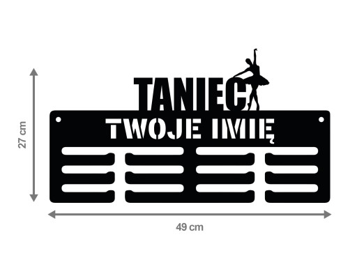 Wieszak na medale z imieniem TANIEC 276.1 49cm