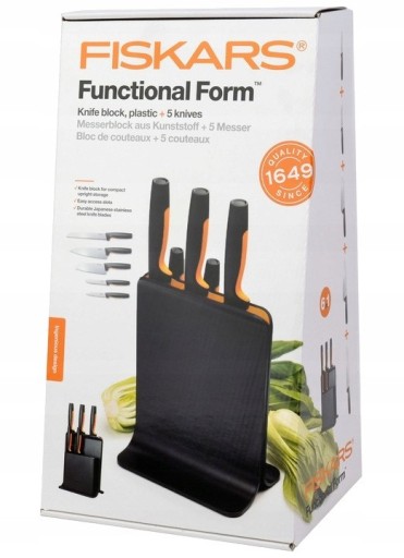 Блок ножей Fiskars Набор из 5 ножей с точилкой FF.