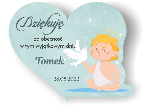 Magnes podziękowanie dla gości Chrzest Św. 10szt.