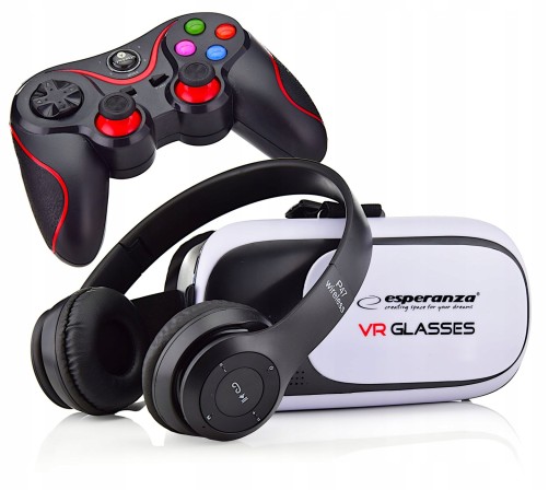 ПОДАРОК ​​МАЛЬЧИКУ ОЧКИ VR 360 ДО 7 ДЮЙМОВ + ГЕЙМПАД BLUETOOTH НАУШНИКИ