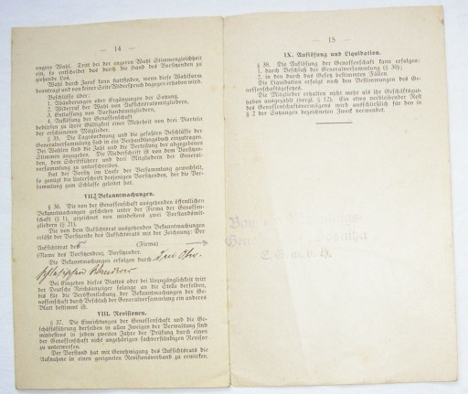 1926 СТАТУТ КОМПАНИИ СОСНИЦА СОСНИЦА ГЛИВИЦЕ. КВАРТИРА