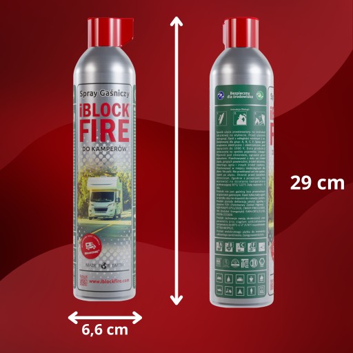 GAŚNICA PIANOWA ABCF+E 100%BIO 0,6L. iBlockFIRE SPRAY GAŚNICZY DO KAMPERÓW