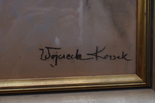 WOJCIECH KOSSAK GŁOWA KONIA KOŃ PASTEL STARY OBRAZ