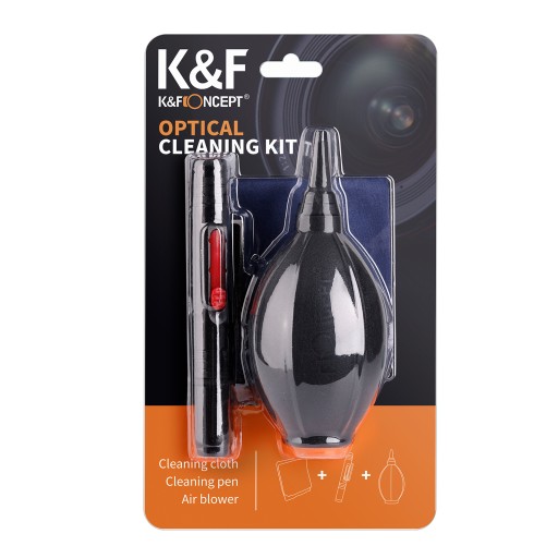 Щетка-груша для чистки объектива оптической камеры, набор 3в1 K&F