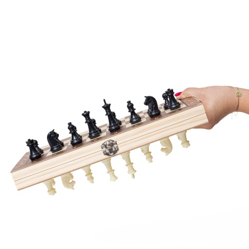 SZACHY DREWNIANE MAGNETYCZNE KLASYCZNE DUŻE WARCABY BACKGAMMON GRA 3W1