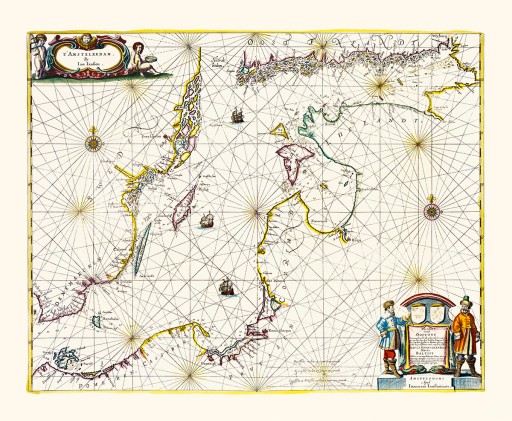 Stara mapa - Bałtyk - Janssen 1650 - 21x30cm A4