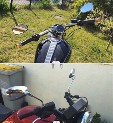 Chromowane Boczne Lusterka Motocyklowe Uniwersalne M10