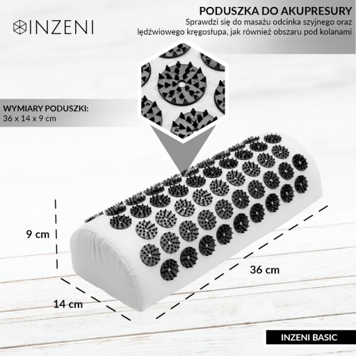 INZENI Базовый акупрессурный коврик с шипами + подушка для массажа позвоночника