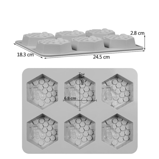 Forma silikonowa do świec odlewów żywicy mydełka wosk miodek pszczoły ul 3D