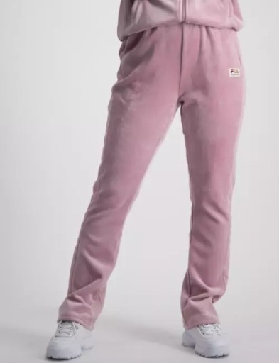 Розовые велюровые расклешенные спортивные брюки Fila, 170 см